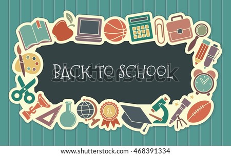 Background with text on the theme of school and education