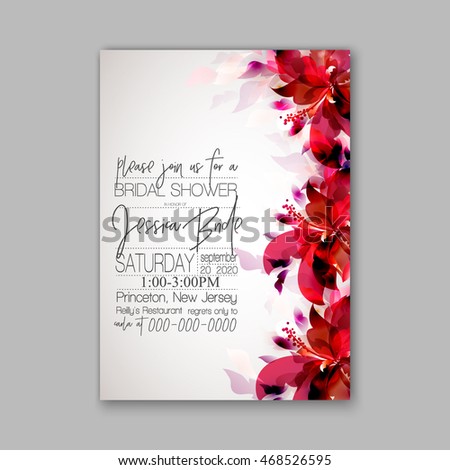 Wedding invitation or card with floral wreath