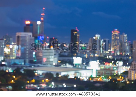 Blurred lights urban city downtown background