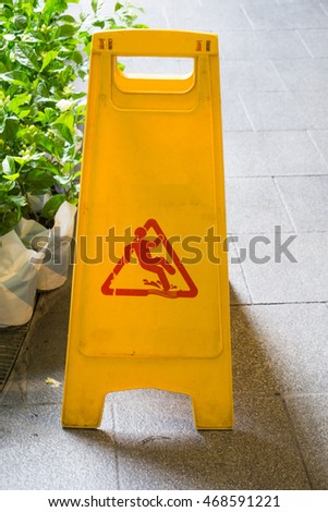  Wet Floor  caution Sign On Floor
 /stand yellow plastic warning singe 