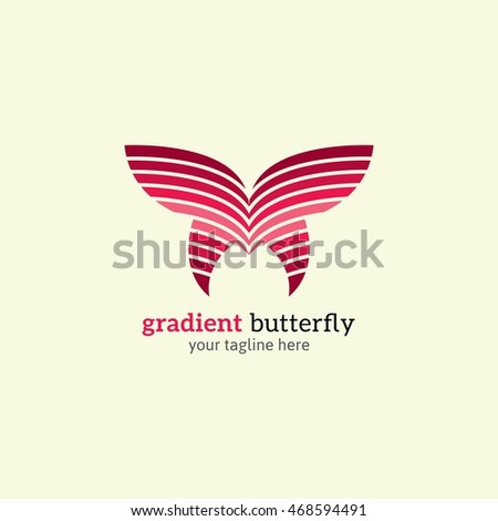 Beautiful Gradient Butterfly logo Design template. Vector Illustration