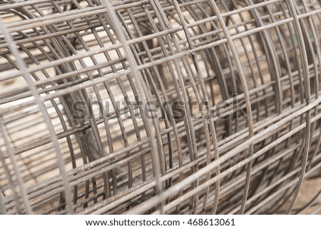 Rolls of wire mesh for use in construction job.
