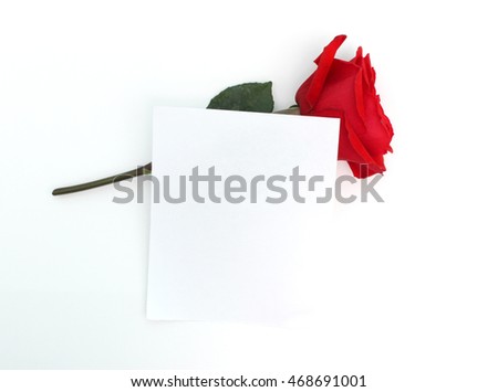 love note with rose Royalty-Free Stock Photo #468691001
