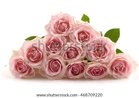 Bunch of roses isolated on the white background