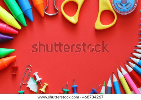 stationery red background