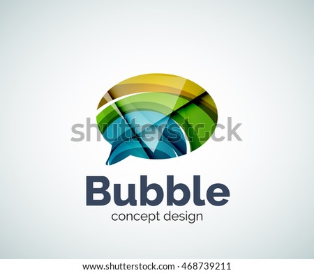 Bubble logo template created with abstract geometric overlapping elements