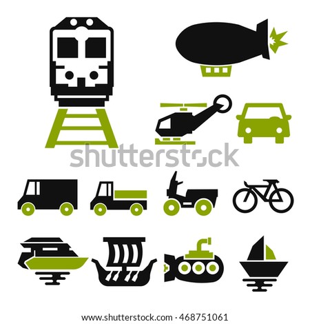 transport icon set
