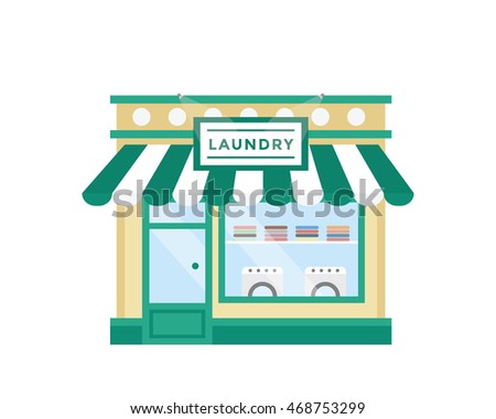 Modern Flat Commercial Building - Laundry Shop