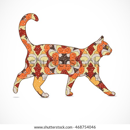 Abstract colorful cat. Illustration 10 version.