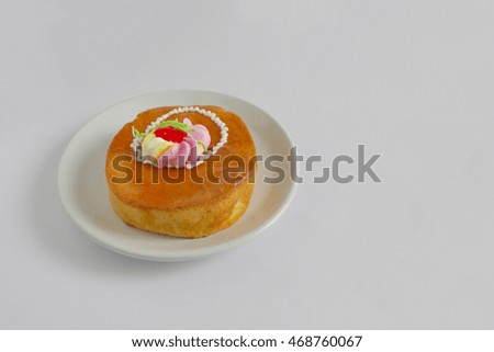 Bread Cream Filling isolated on white background.