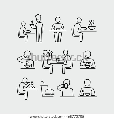 People Eating Vector Icons  Royalty-Free Stock Photo #468773705