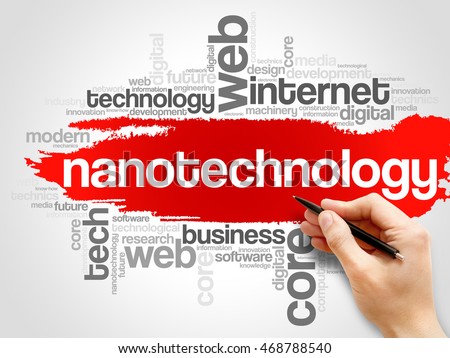 Nanotechnology word cloud collage, business concept background