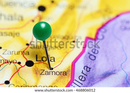 Zamora pinned on a map of Ecuador

