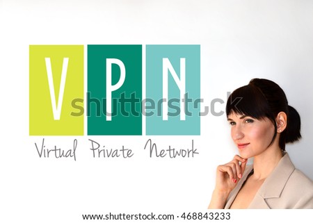 VPN. Virtual private network sign on white background