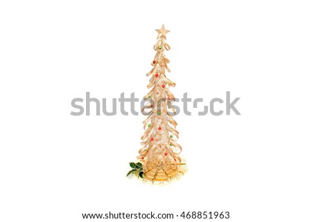 Gilded metal Christmas tree - tabletop ornament