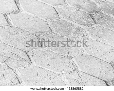 Black and white tone of cement polygon blocks pattern