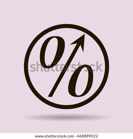 Flat style icon, percent symbol vector illustration. Education, finance, sales