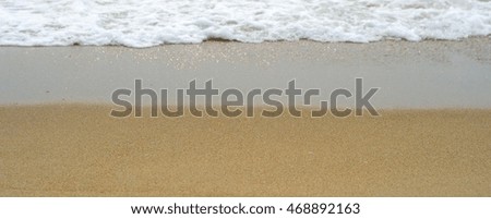 Waves on a sandy beach. Black Sea coast of the Crimean Peninsula. Background for web pages and printing.