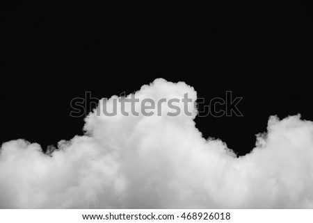 Cumulus cloud on black background