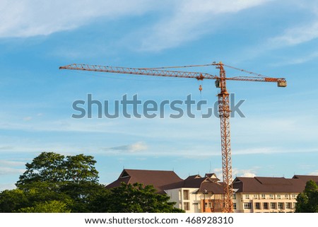 Crane is used in the construction of  buildings.