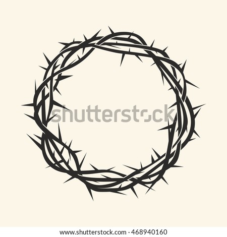 Church logo. Christian symbols. Crown of thorns. Royalty-Free Stock Photo #468940160