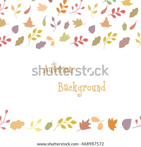 Cute autumn design template.Vector borders. Make clipping mask.Clip art for design.