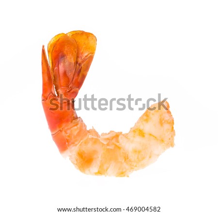 Shrimp grilled isolated on white background