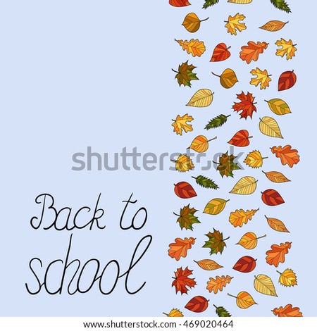 abstract vector doodle autumn leaves background - back to school