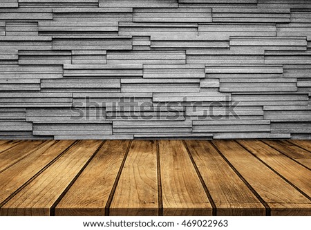 wood floor and modern stone wall background