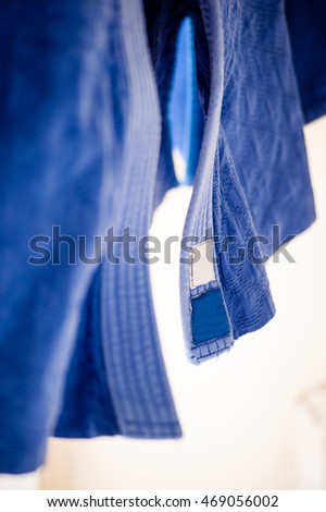 Blue Judo Uniform Detail Royalty-Free Stock Photo #469056002