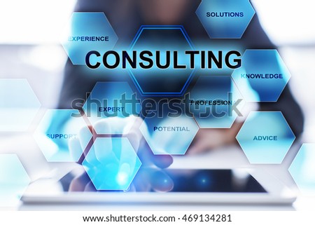Woman is using modern tablet pc and selecting consulting concept. 