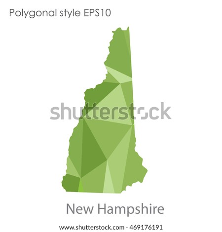 New Hampshire state map in geometric polygonal style.Abstract gems triangle,modern design background. Vector illustration EPS10