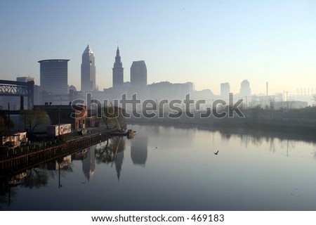 Cleveland Skyline on Cuyahoga River