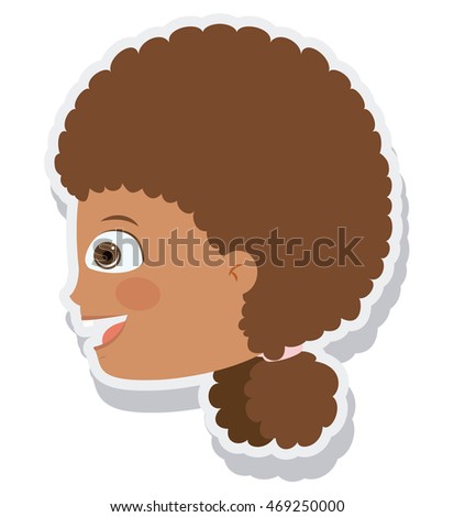head little girl smiling isolated vector illustration design