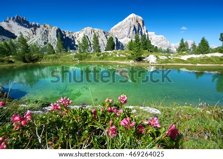 Limides Lake and Mount Lagazuoi, Dolomites                                