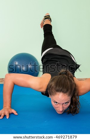 Female athlete exercising
