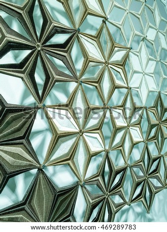 The white and blue geometric pattern used for background.