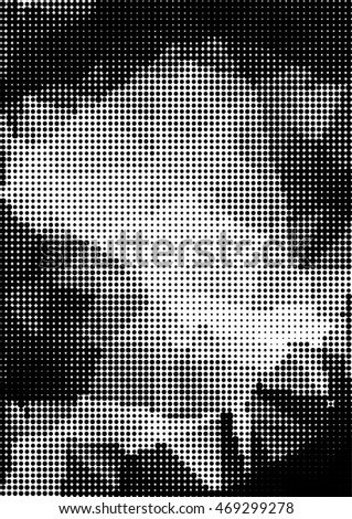 Grunge halftone dots background rectangular A4 size. Vector texture for the design of posters, cards, brochures, banners and your other creative designs
