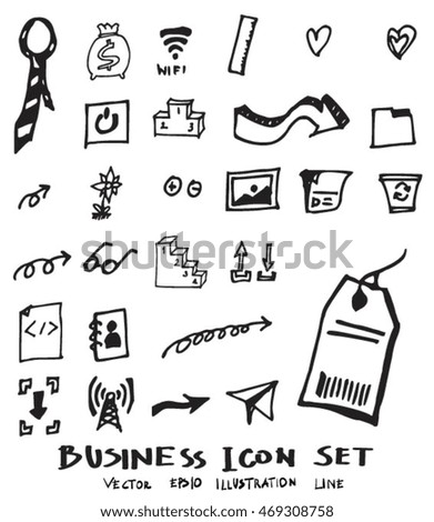 Business doodles sketch vector ink