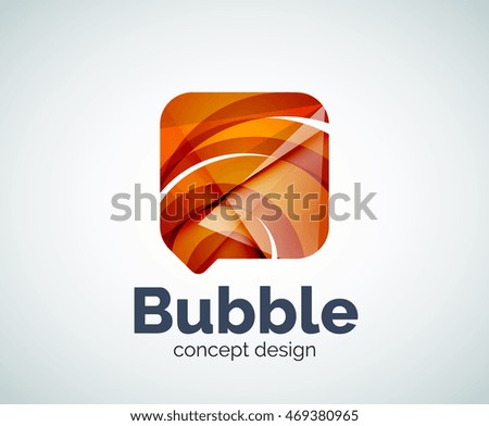 Bubble logo template created with abstract geometric overlapping elements