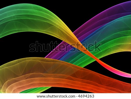 abstract multicolored formation on black background, hq render