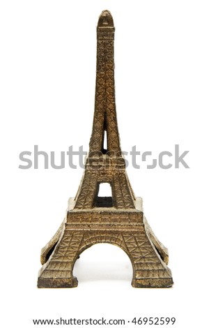 a reproduction of eiffel tower isolated on a white background