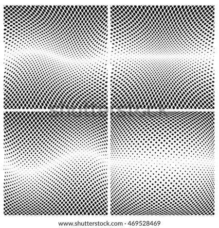 Set of Vector halftone black dots, vector