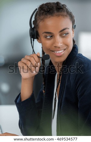 african american girl with headphones