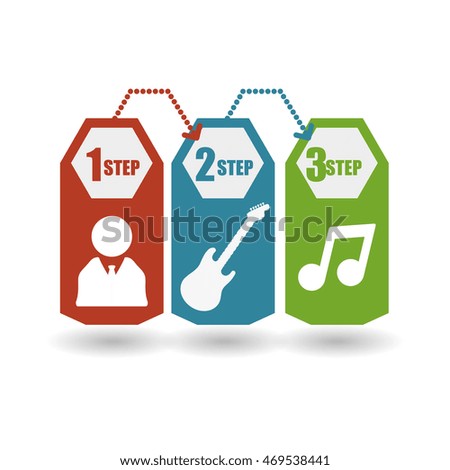 electric guitar infographic music sound icon. Flat and Colorful illustration. Vector illustration