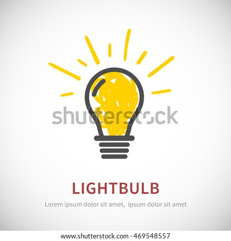 Lightbulb logo template, vector icon. Light bulb line vector logo template. Concept idea, solution