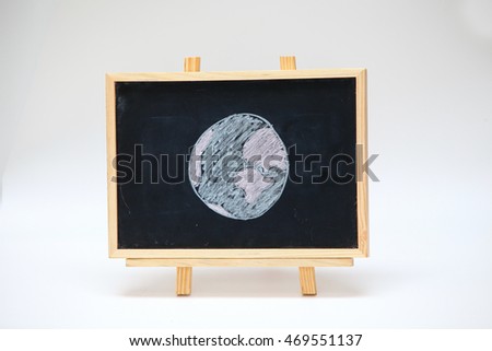Hand drawn earth on frame black.