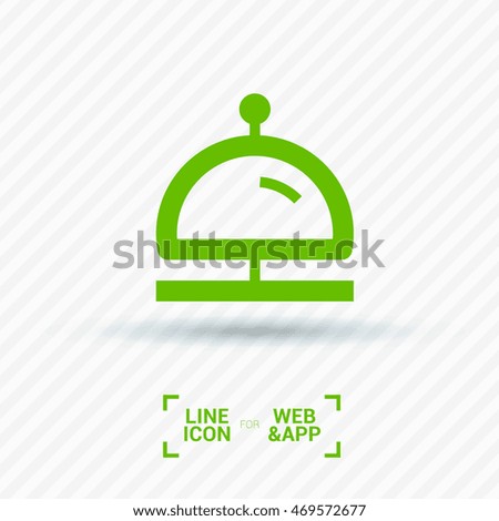 Reception bell icon. Hotel service sign line vector icon for websites and apps mobile minimalistic flat design