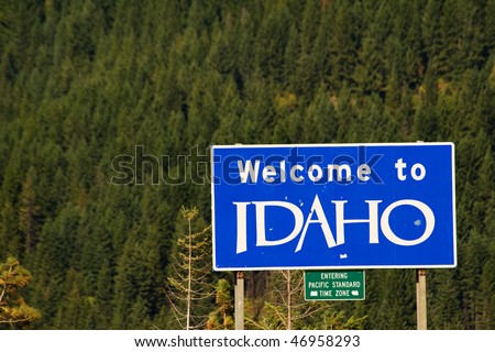 Welcome to Idaho sign on Interstate I-90