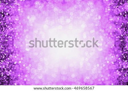 Purple glitter sparkle burst background or party invitation border for happy birthday, Halloween or club